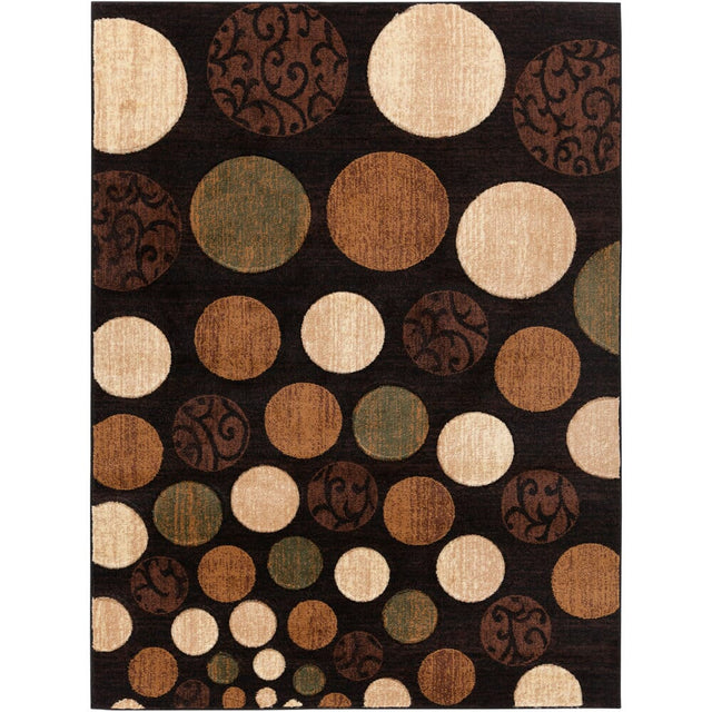 Chandra Ganesh Ganesh24 Black / Tan / Green / Brown / Beige Rugs.
