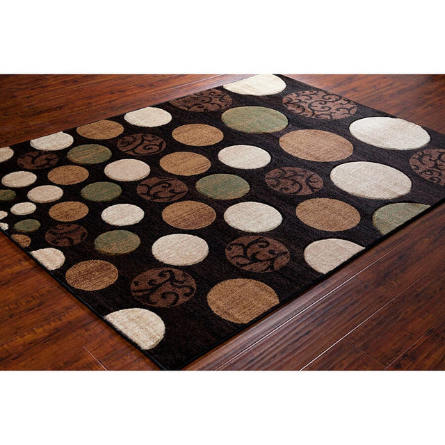 Chandra Ganesh Ganesh24 Black / Tan / Green / Brown / Beige Rugs.