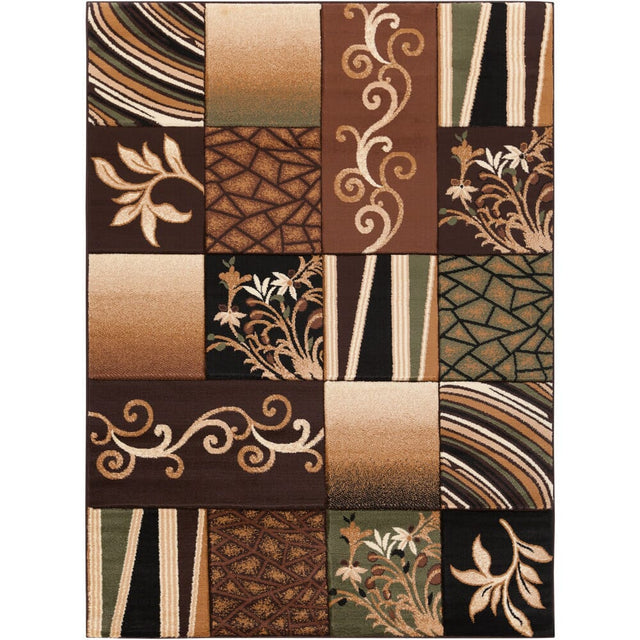 Chandra Ganesh Ganesh25 Black / Tan / Green / Brown / Beige / Ivory Rugs.