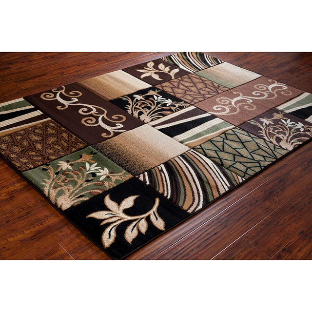 Chandra Ganesh Ganesh25 Black / Tan / Green / Brown / Beige / Ivory Rugs.