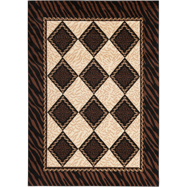 Chandra Ganesh Ganesh26 Black / Tan / Brown / Beige / Ivory Rugs.