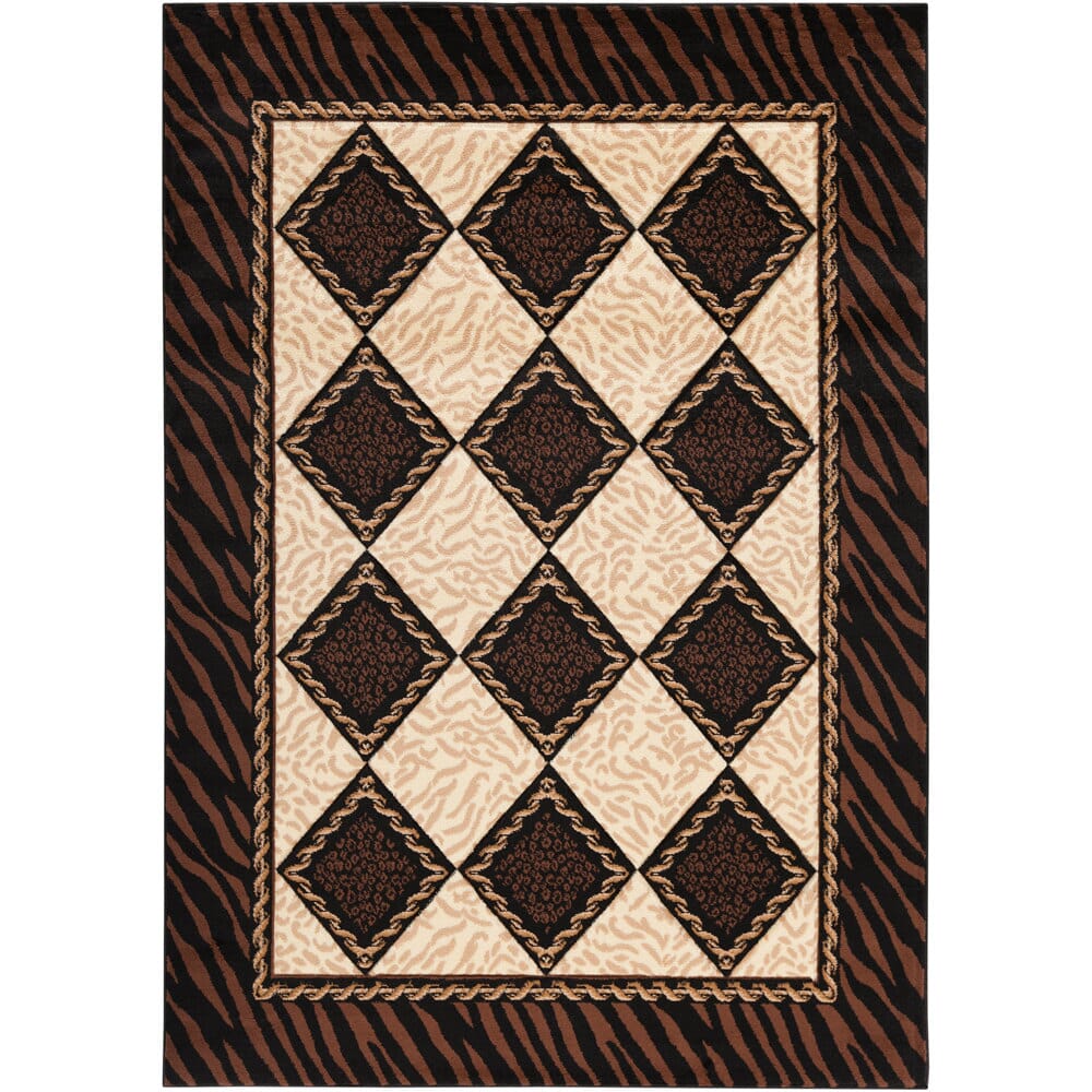Chandra Ganesh Ganesh26 Black / Tan / Brown / Beige / Ivory Rugs.