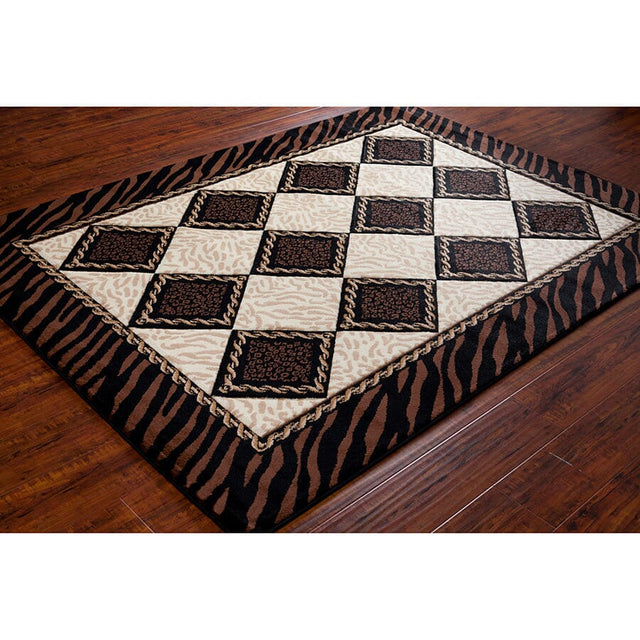 Chandra Ganesh Ganesh26 Black / Tan / Brown / Beige / Ivory Rugs.