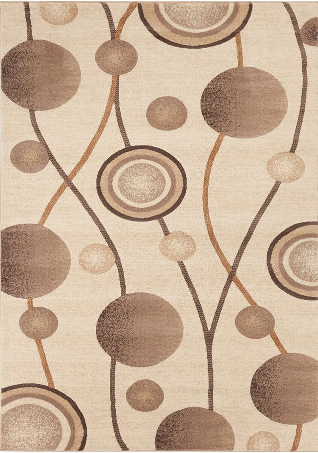 Chandra Ganesh Ganesh28 Tan / Ivory / Brown Rugs.
