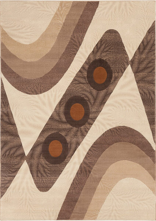 Chandra Ganesh Ganesh29 Tan / Ivory / Brown Rugs.