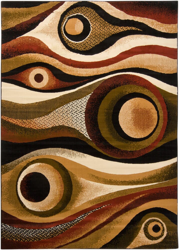 Chandra Ganesh Ganesh8 Black / Brown / Green / Cream Rugs.