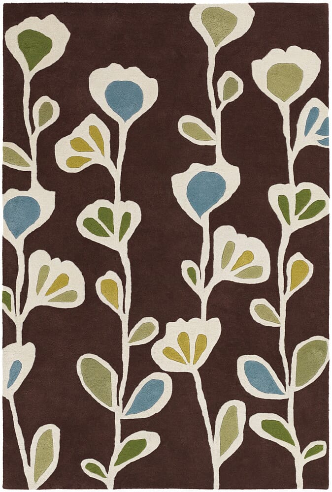 Chandra Inhabit Inh21608 Dark Brown Rugs.