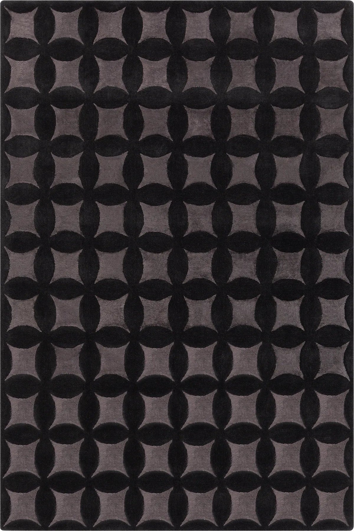 Chandra Isadora ISA-56701 Black / Gray rug, flat view