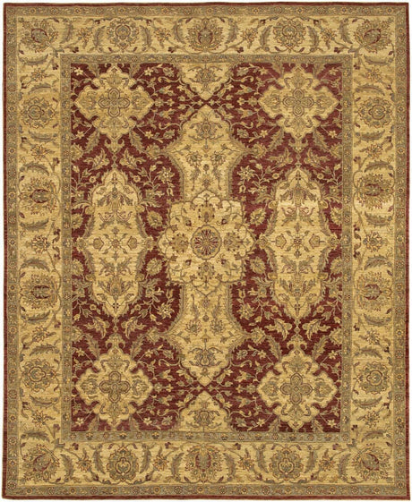 Chandra Kamala Kam1508 Burgundy / Sage Green / Tan / Gold Rugs.