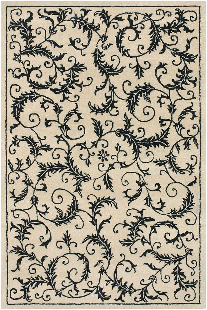 Chandra Metro Met-582 Ivory / Black Rugs.