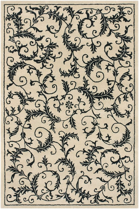 Chandra Metro Met-582 Ivory / Black Rugs.