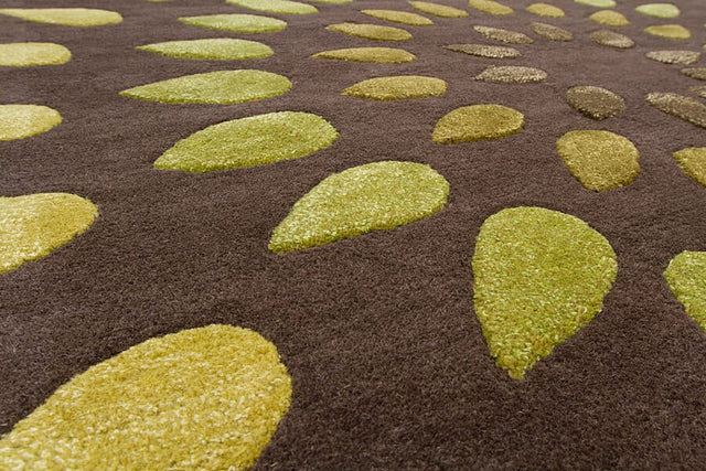 Chandra Oleander Ole-24801 Brown / Green Rugs.