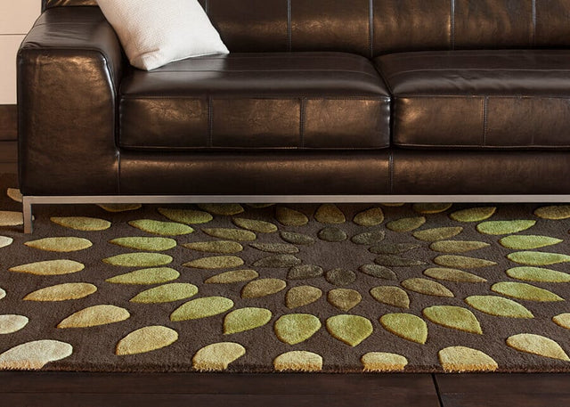 Chandra Oleander Ole-24801 Brown / Green Rugs.