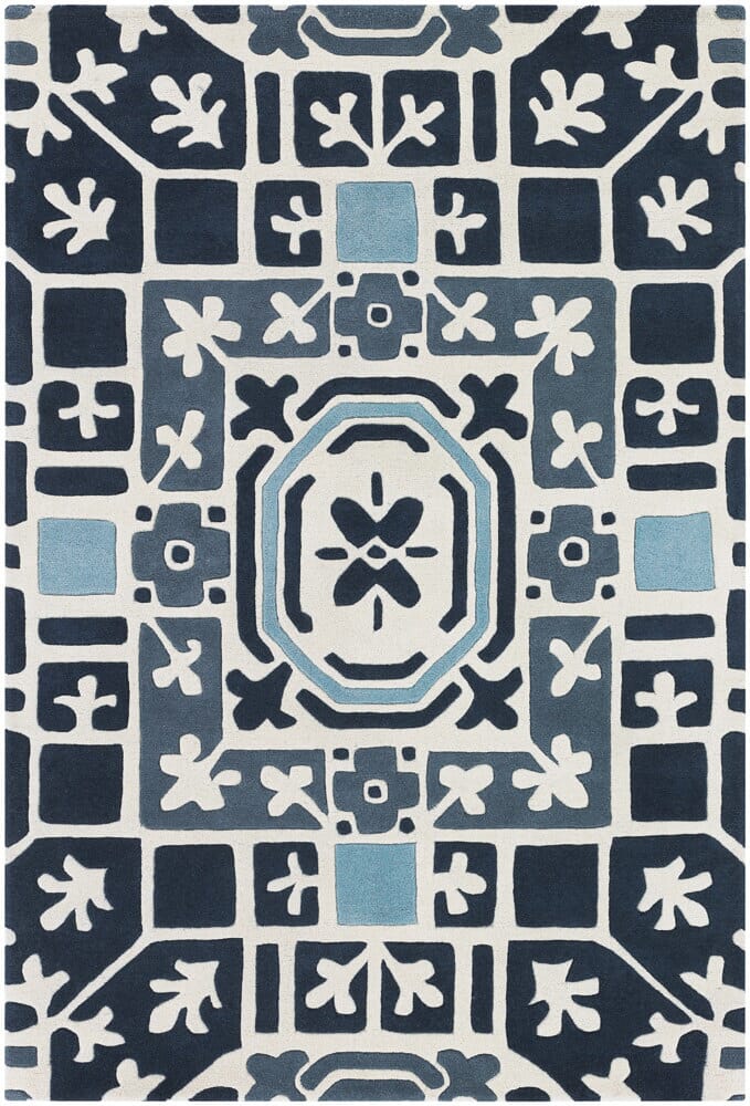 Chandra Parson Gray Par31103 Navy / Blue / Grey / Off White Rugs.
