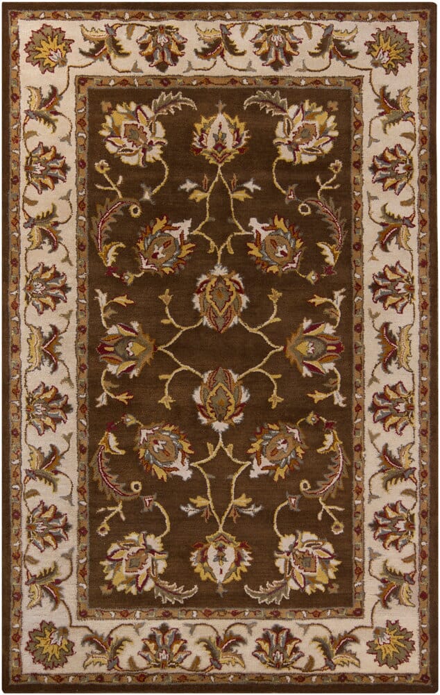 Chandra Perusia Perusia005 Brown / White / Green / Burgundy / Gold / Tan Rugs.