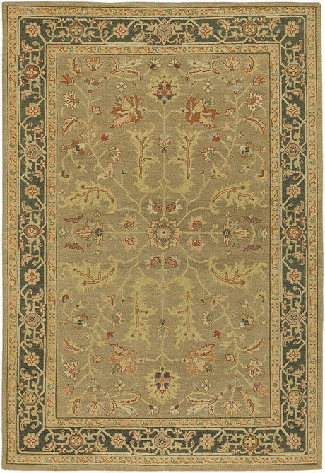 Chandra Pooja Poo407 Tan / Black / Brown / Burgundy / Green Rugs.