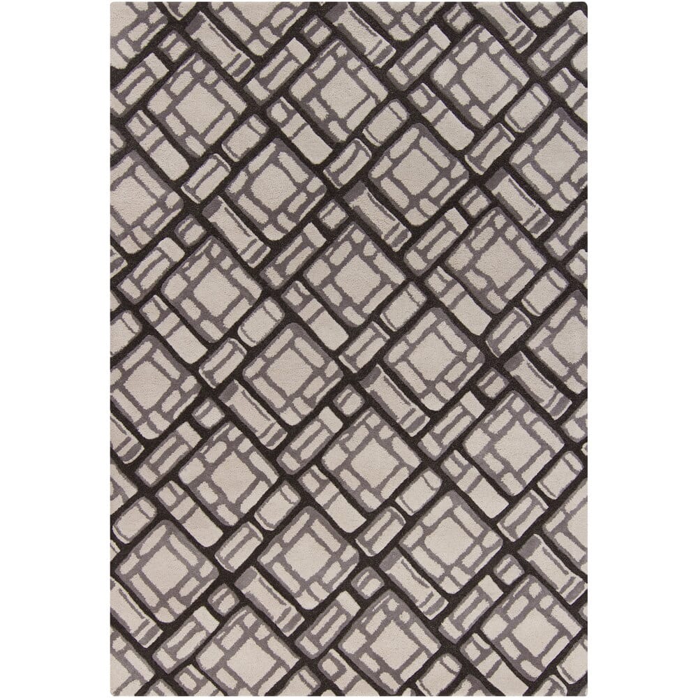 Chandra Reena Ree-32202 Black / Grey / Ivory Rugs.