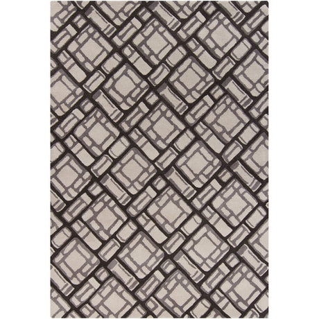 Chandra Reena Ree-32202 Black / Grey / Ivory Rugs.