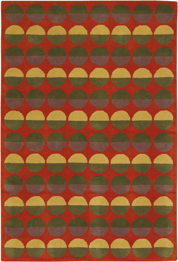 Chandra Rowe Row11102 Burnt Orange / Green / Grey Rugs.