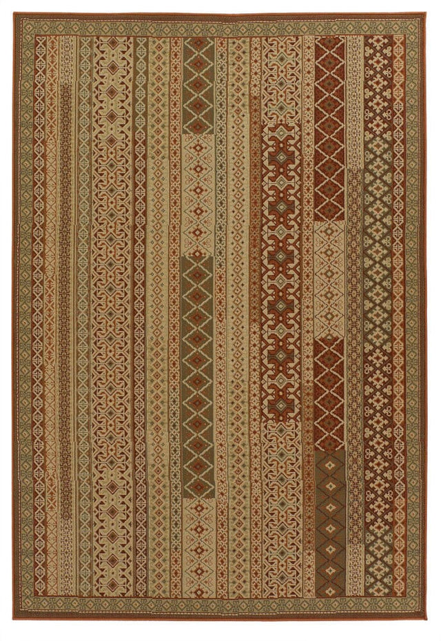 Chandra Ryan Rya22203 Orange / Brown / Beige / Green Rugs.