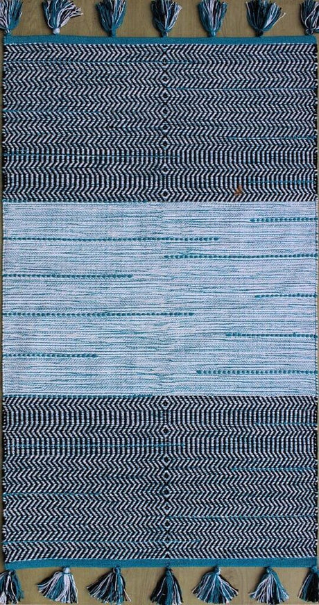 Chandra Tanya Tan-45928 Blue / Black Rugs.