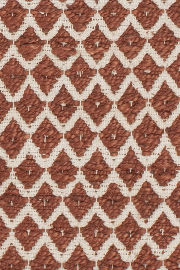Chandra Costa COS-39101 Rust and White rug, texture close-up