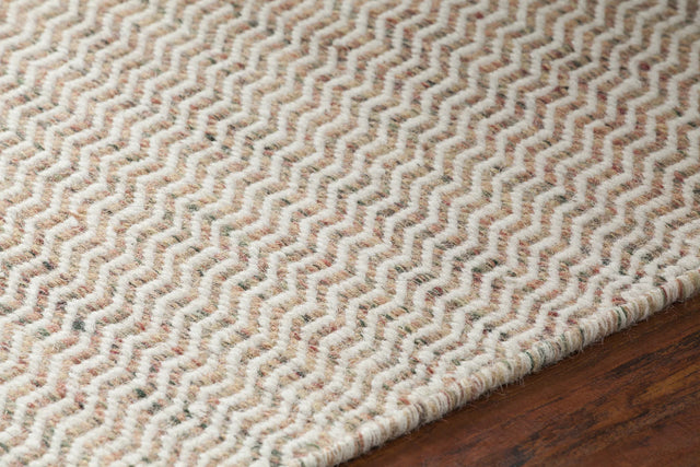 Chandra Crest CRE-33500 Beige and Brown rug, side detail view