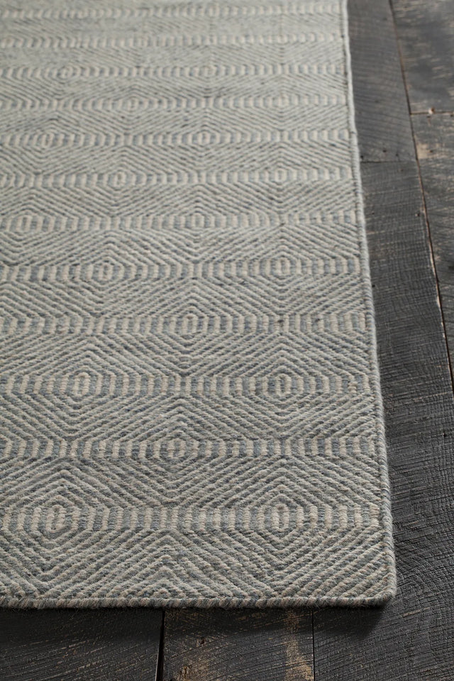 Chandra Crest CRE-33506 Light Blue and Beige rug, corner detail