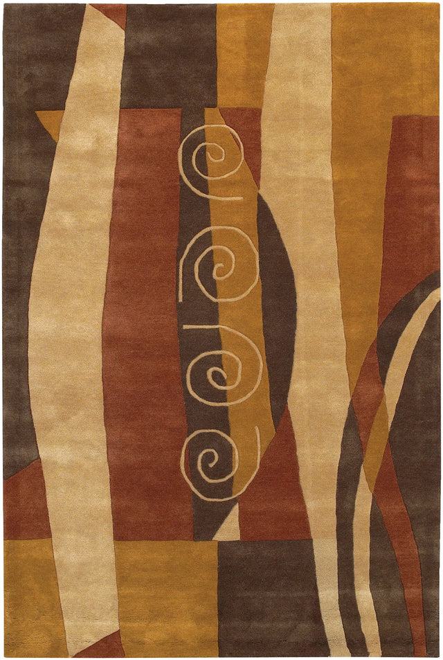 Chandra Daisa DAI-27 Brown and Tan rug, flat view