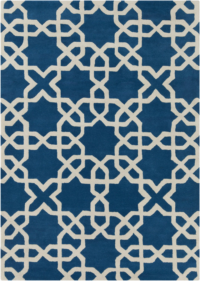 Chandra Davin DAV-25804 Blue and White rug, flat view
