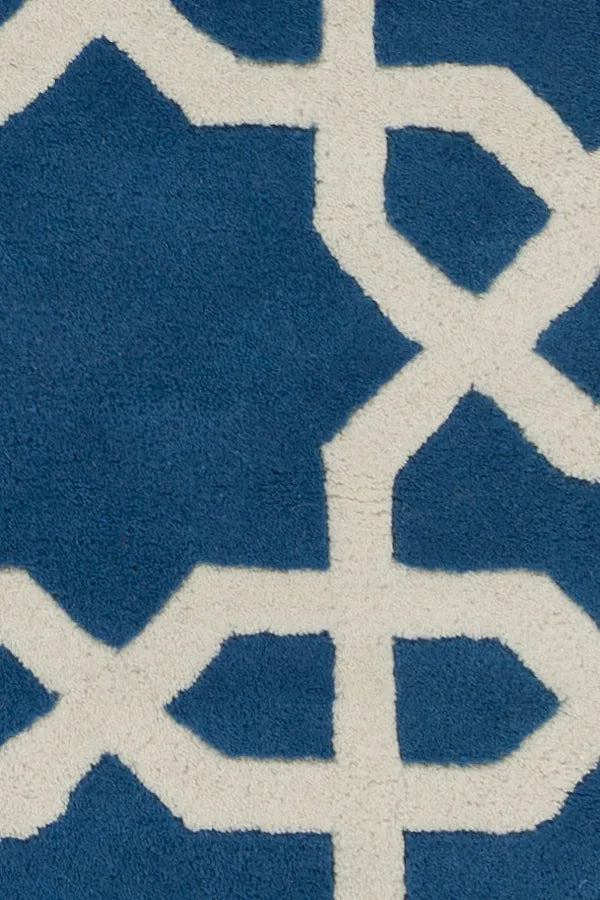 Chandra Davin DAV-25804 Blue and White rug, texture close-up