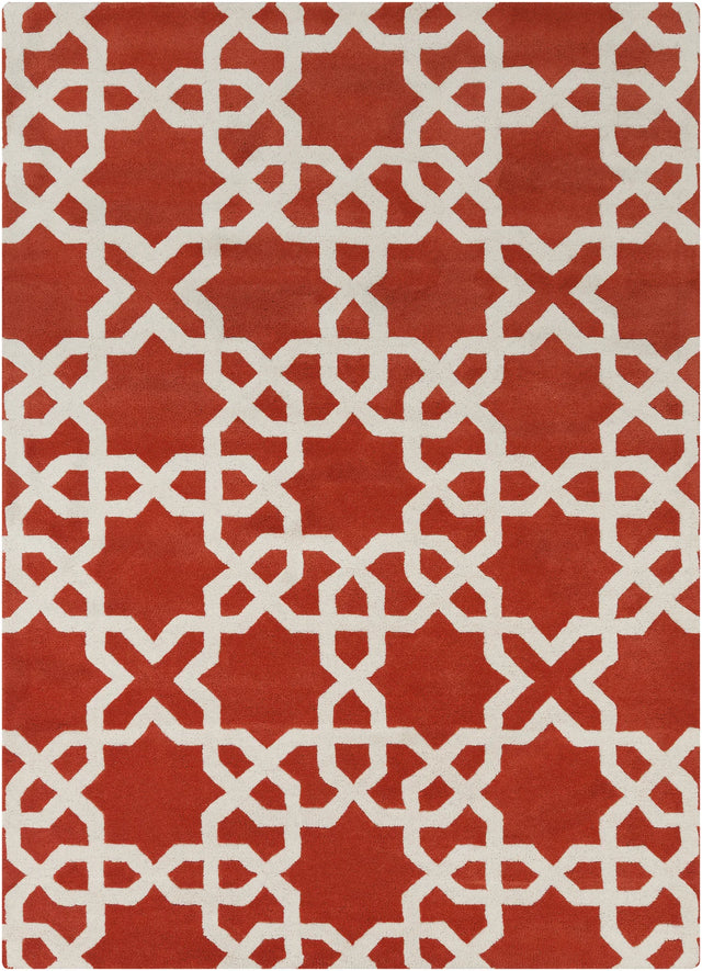 Chandra Davin DAV-25805 Orange and White rug, flat view