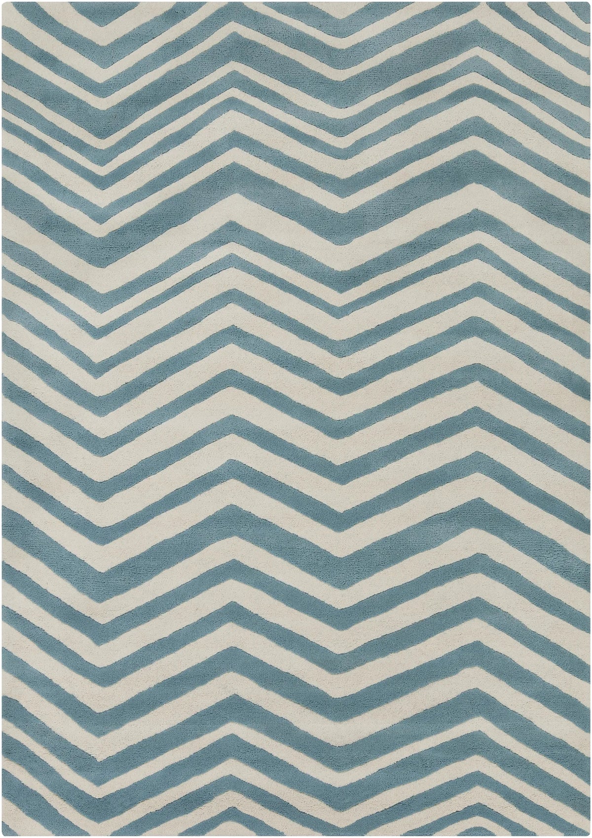 Chandra Davin DAV-25807 White and Blue rug, flat view
