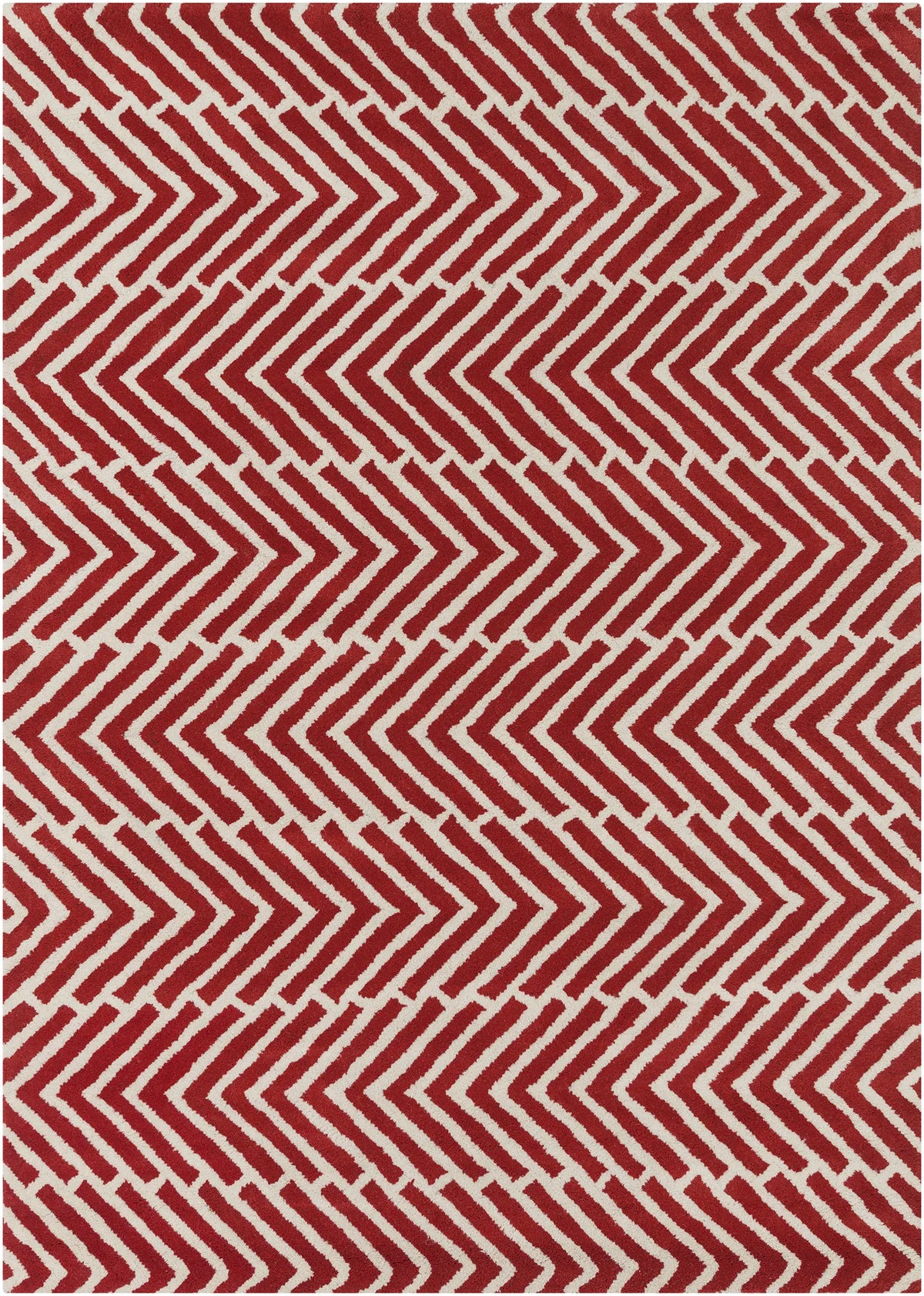 Chandra Davin DAV-25810 Red and White rug, flat view
