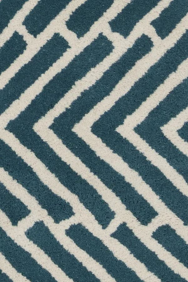 Chandra Davin DAV-25812 Blue and White rug, texture close-up