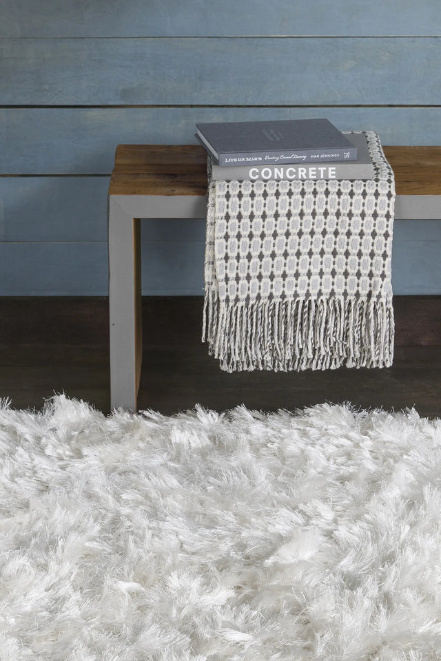 Chandra Diano DIA-29501 White rug, shown in a styled room setting