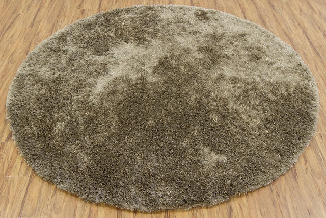 Chandra Dior DIO-14403 Taupe and Black round rug, flat view