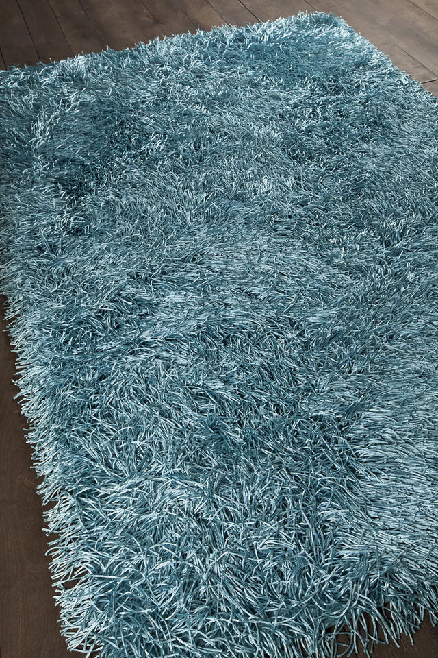 Chandra Duke DUK-20902 Blue rug, angled side view