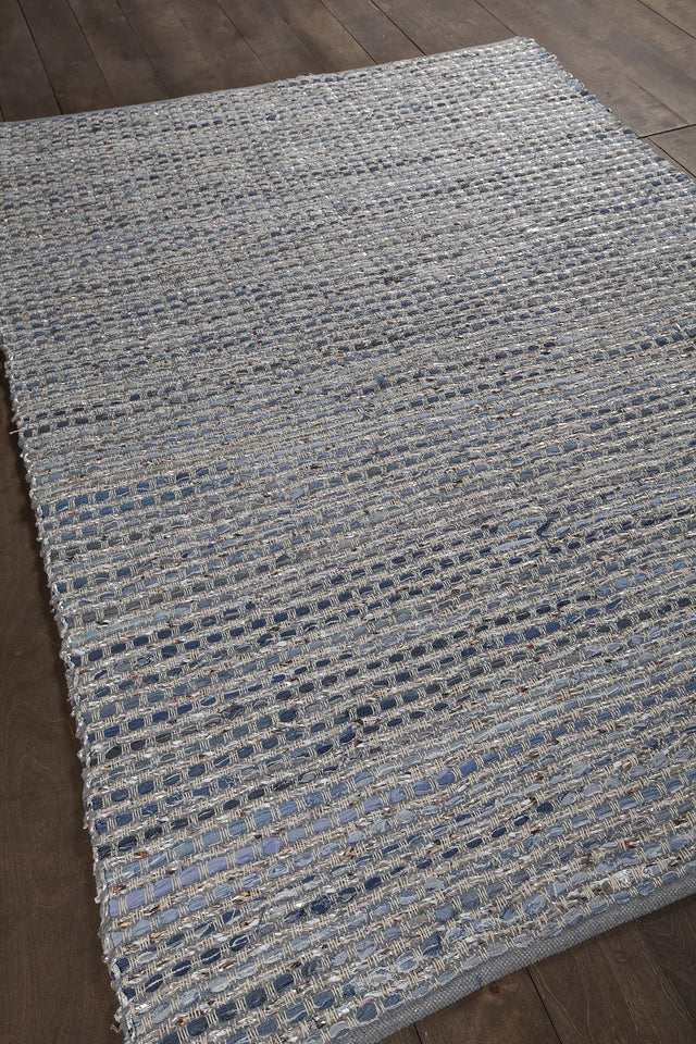 Chandra Easton EAS-7200 Blue rug, angled side view