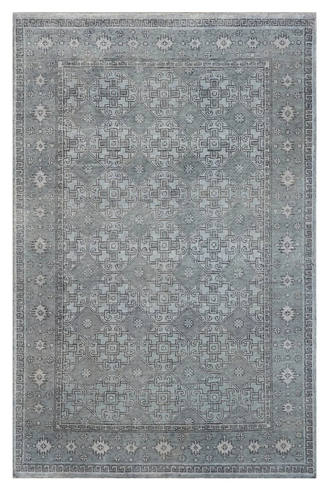 Chandra Eden EDE-49001 Blue and Black rug, flat view