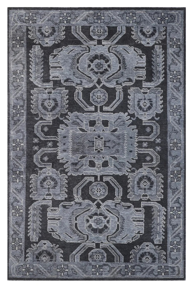 Chandra Eden EDE-49003 Grey and Black rug, flat view