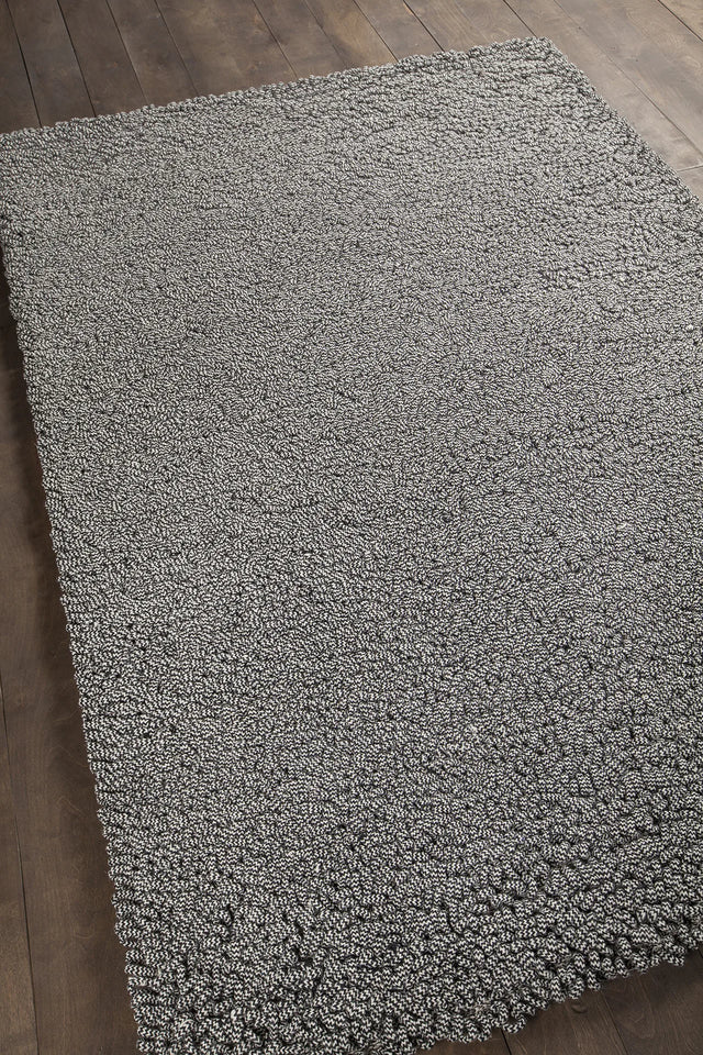 Chandra Evelyn EVE-38600 Black rug, angled side view