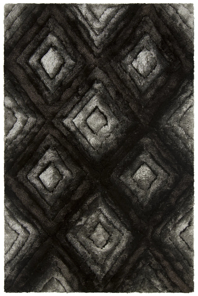 Chandra Flemish FLE-51101 Grey and Black and Charcoal rug, flat view