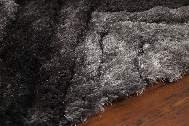 Chandra Flemish FLE-51101 Grey and Black and Charcoal rug, side detail view