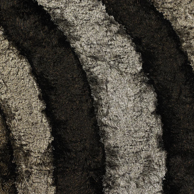 Chandra Flemish FLE-51110 Grey and Charcoal and Brown rug, texture close-up