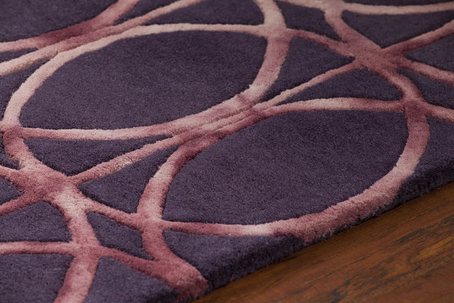 Chandra Fran FRA-42103 Brown and Charcoal rug, side detail view