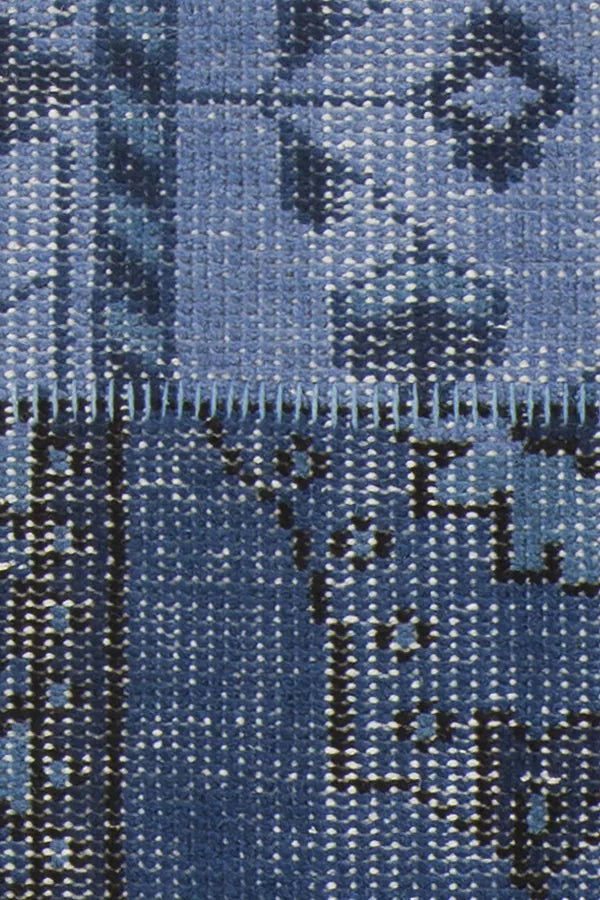 Chandra Fusion FUS-26304 Blue and Charcoal and Black rug, texture close-up
