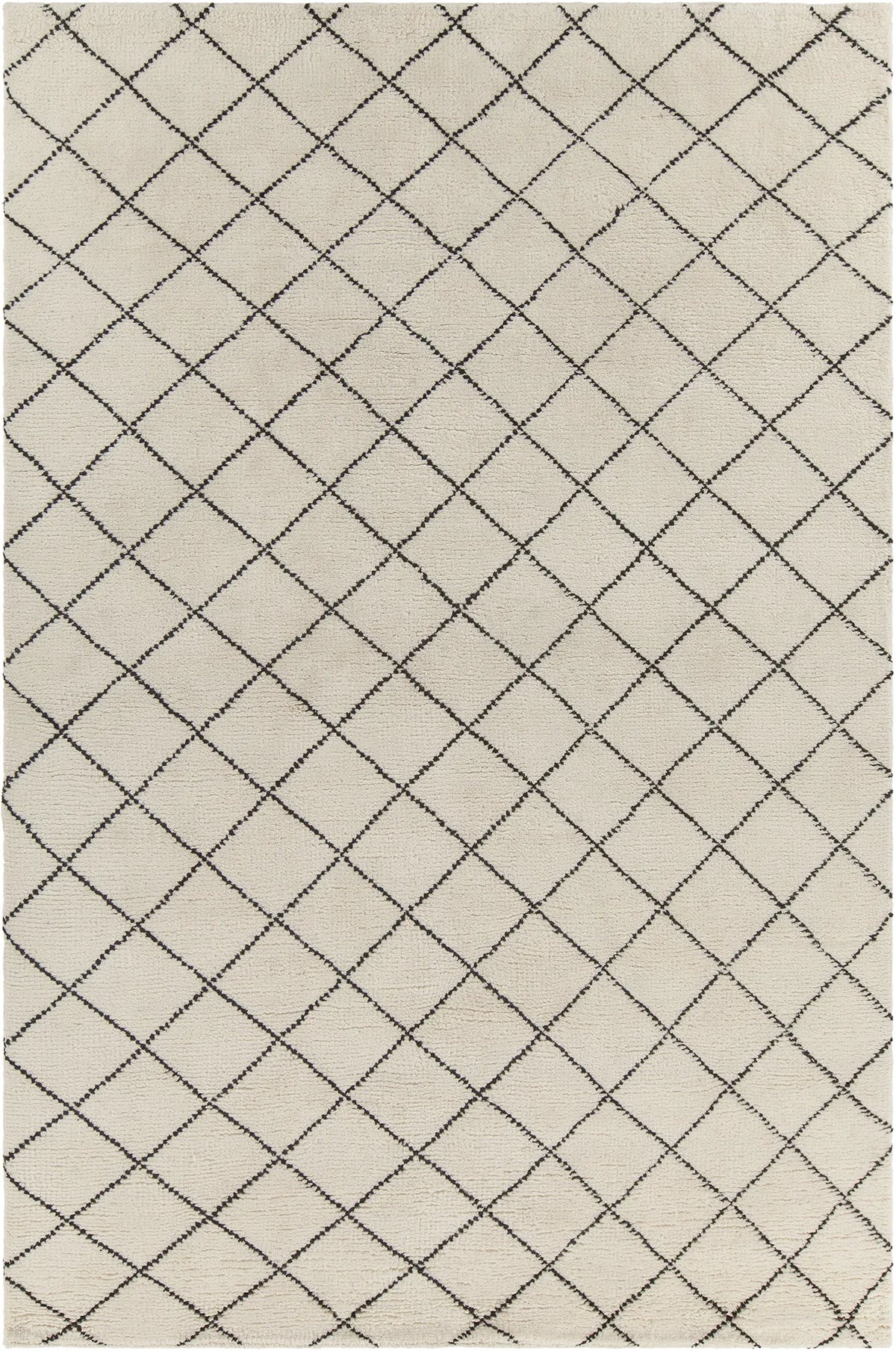 Chandra Gaia GAI-10901 White and Black rug, flat view