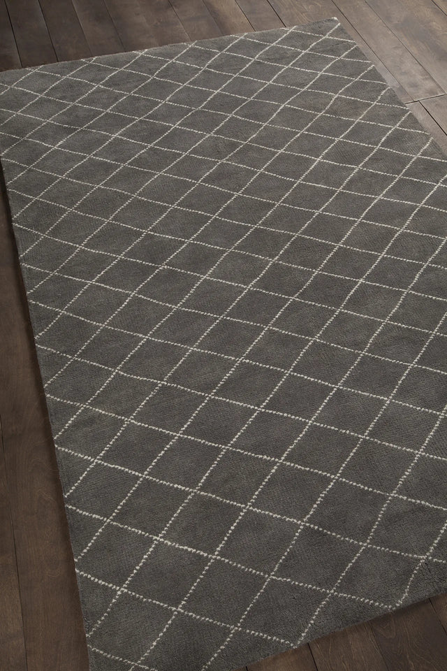 Chandra Gaia GAI-10902 Charcoal and White rug, angled side view