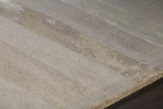 Chandra Gardenia GAR-30702 Beige and Taupe rug, side detail view